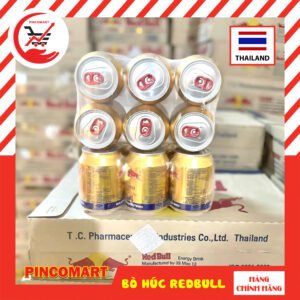 (Lốc 6 lon) Nước Tăng Lực Bò Húc Thái Lan hiệu RedBull lon 250ml - Hàng nhập khẩu Thái | HH105