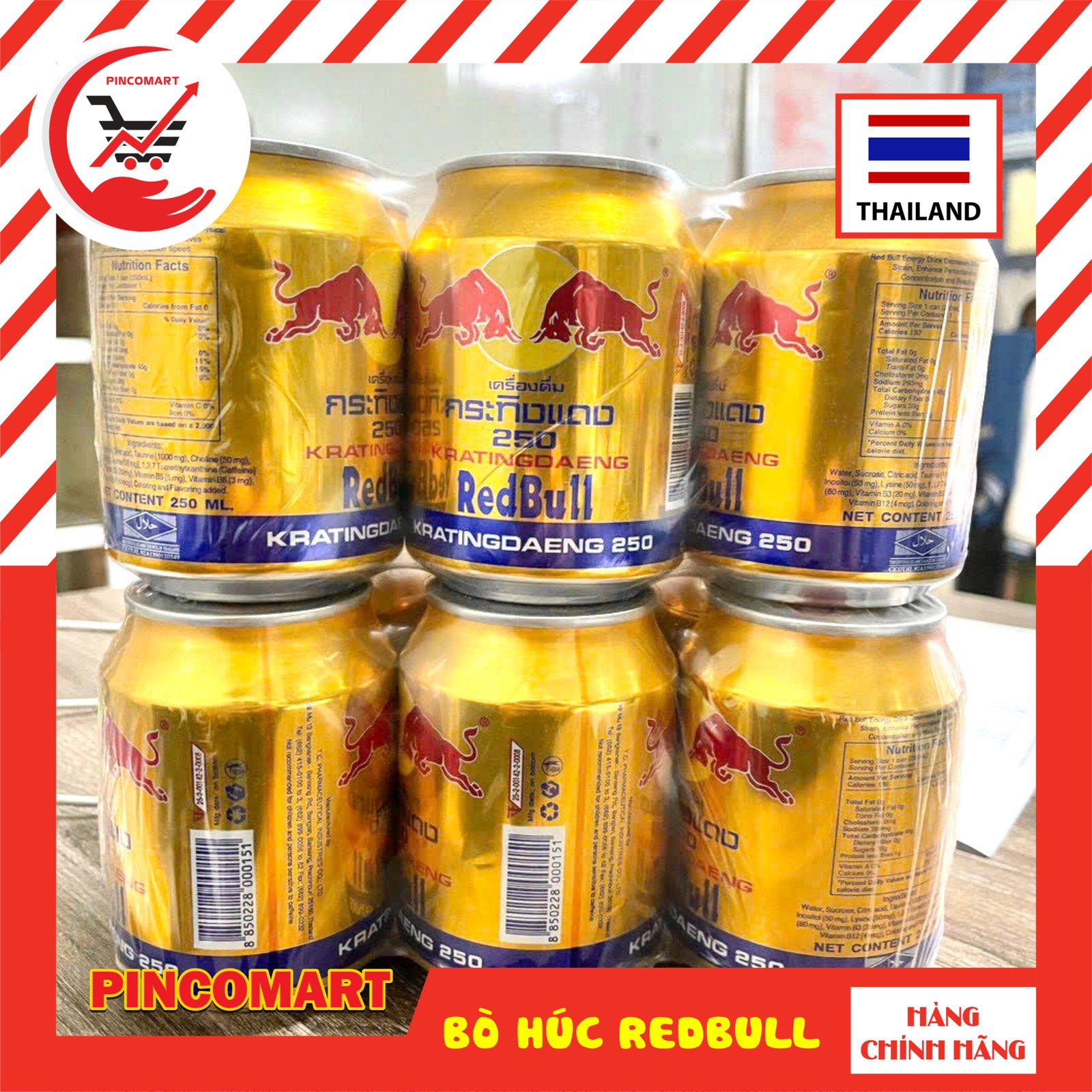 (Thùng 4 lốc) Nước Tăng Lực Bò Húc Thái Lan hiệu RedBull lon 250ml lốc 6 lon - Hàng nhập khẩu Thái | HH106 - Ảnh 2