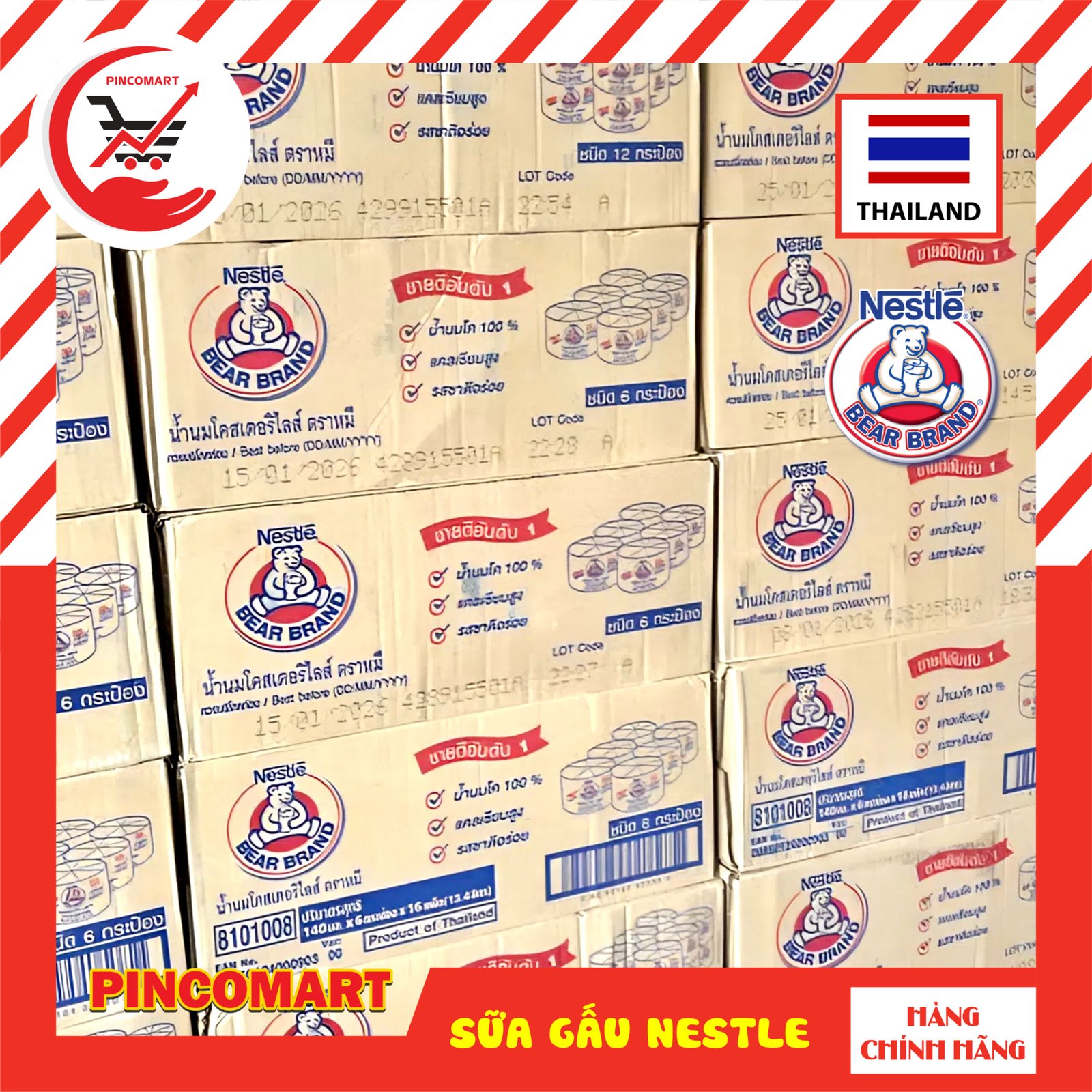 (Lốc 12 lon) Sữa Tươi Tiệt Trùng không đường hiệu Con Gấu Nestle Thái Lan lon 140ml - Hàng nhập khẩu Thái | HH117 - Ảnh 4